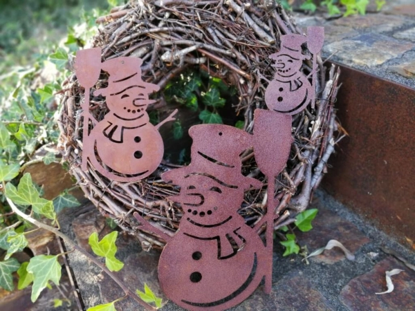 Edelrost Christbaumschmuck Schneemann Frosty