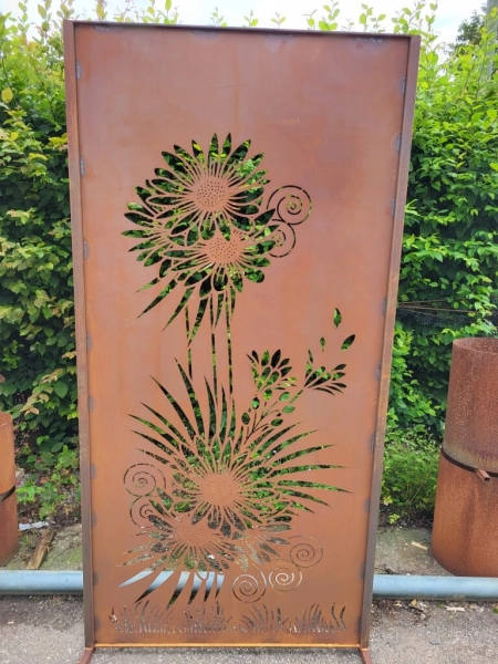 Edelrost Sichtschutzwand Sonnenblumen Edelrost Sichtschutzwand Sonnenblumen