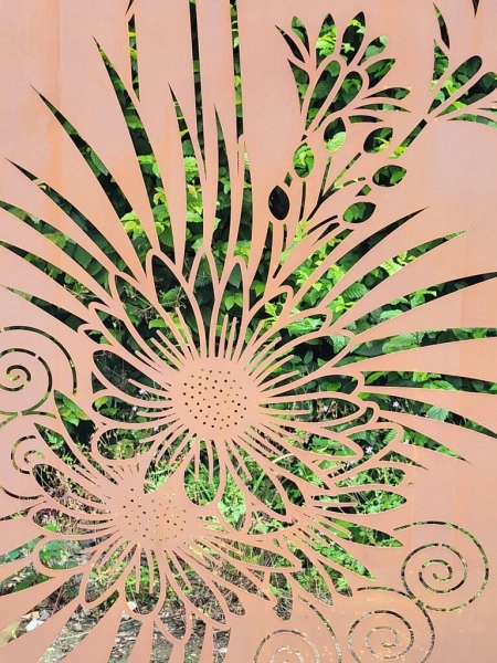 Edelrost Sichtschutzwand Sonnenblumen Edelrost Sichtschutzwand Sonnenblumen