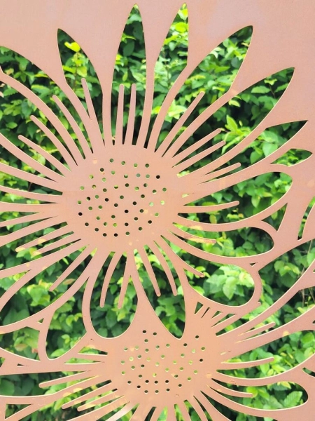 Edelrost Sichtschutzwand Sonnenblumen Edelrost Sichtschutzwand Sonnenblumen
