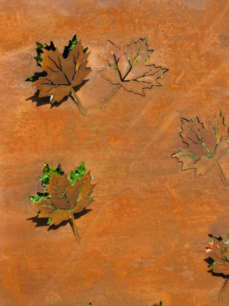 Edelrost Sichtschutzwand Ahornblätter