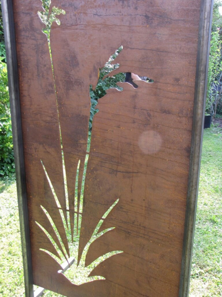 Edelrost Sichtschutzwand Gräser 1