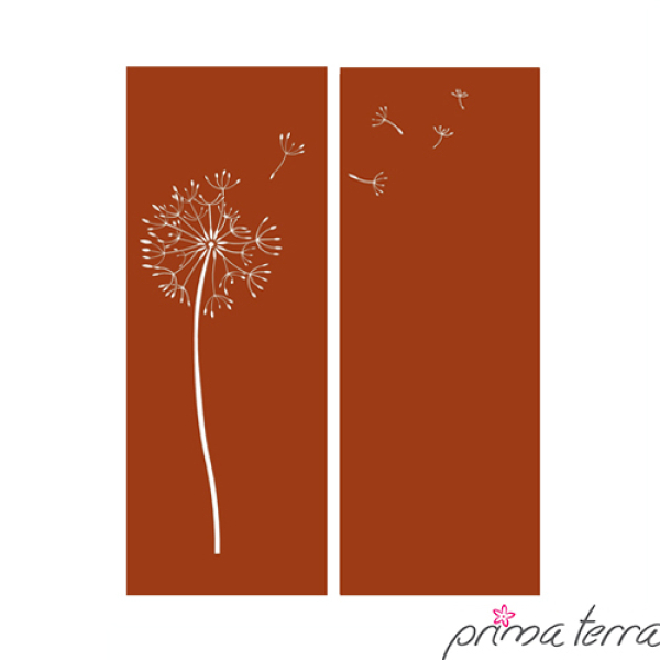 Edelrost Sichtschutzwand Pusteblume Prima Terra