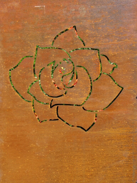 Edelrost Sichtschutzwand Rose