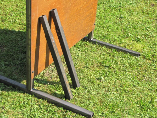 Edelrost Sichtschutzwand Spatz Kopf gerade