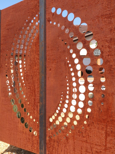 Edelrost Sichtschutzwand Kreise, 2-teilig
