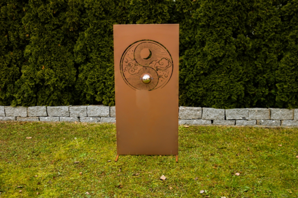 Edelrost Sichtschutzwand Yin & Yang