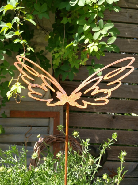 Edelrost Gartenstecker Skizzenflügel