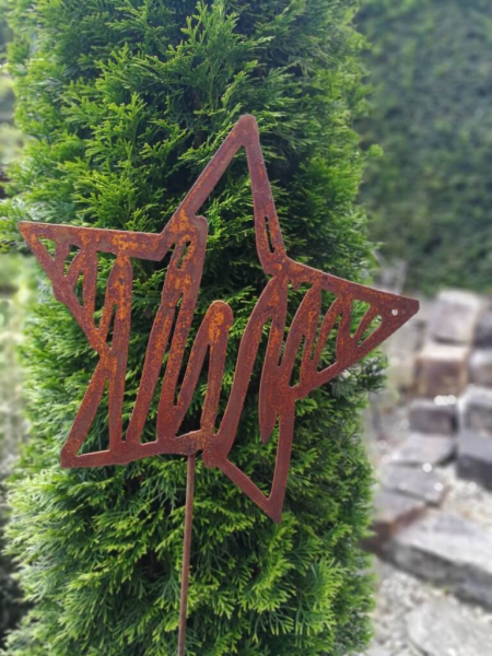 Edelrost Skizzenstern am Stab