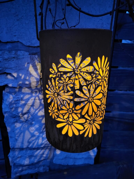 Edelrost LED Solarlaterne Blumen