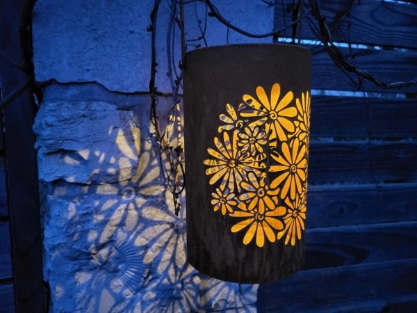 Edelrost LED Solarlaterne Blumen