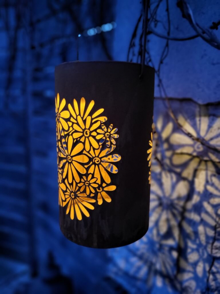 Edelrost LED Solarlaterne Blumen
