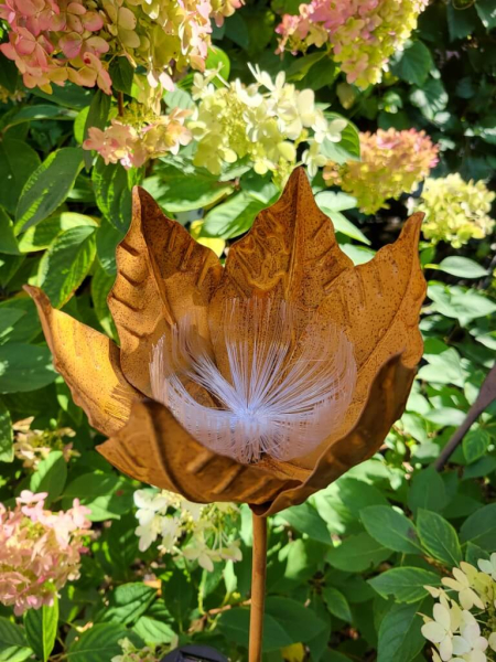 Edelrost Solar Gartenstecker Blume Paloma, kelchförmig