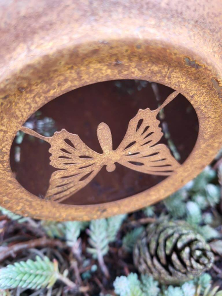 Edelrost LED Solarlaterne Pusteblume, Schmetterling