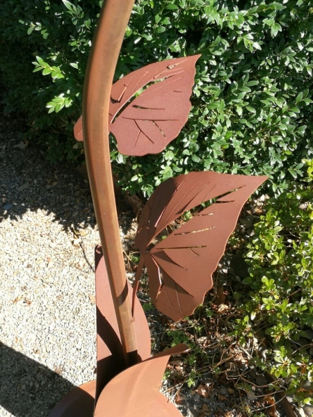 Edelrost Glasblume Sonnenblume, gelbe Kugeln