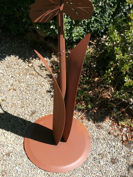 Edelrost Glasblume Sonnenblume, gelbe Kugeln