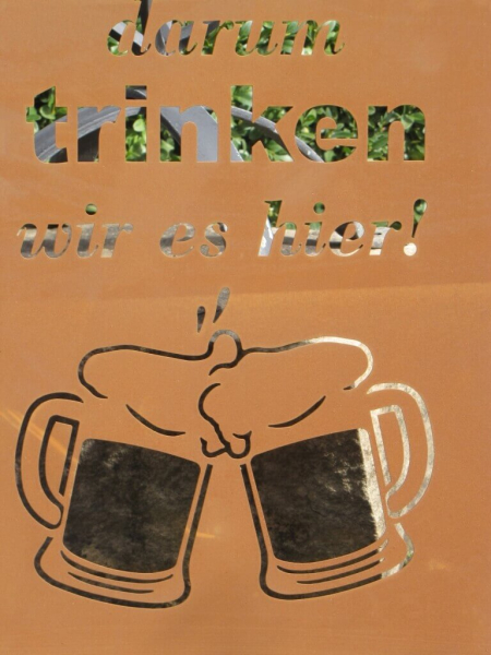 Edelrost Schild Bier im Himmel