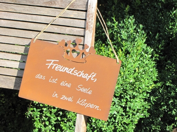 Edelrost Gedichttafel Freundschaft - Seele
