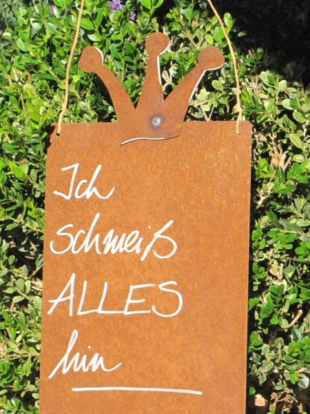 Edelrost Schild Prinzessin mit Kronenrand