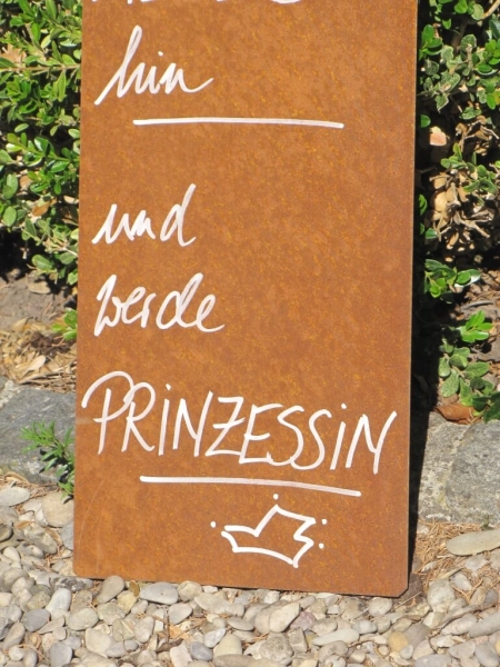 Edelrost Schild Prinzessin mit Kronenrand