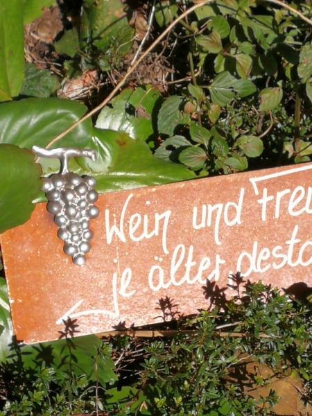 Edelrost Spruchschild Wein und Freunde
