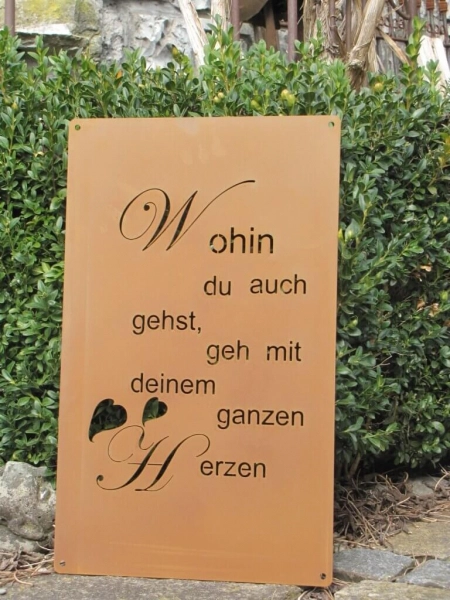 Edelrost Gedichttafel Herz 40 cm