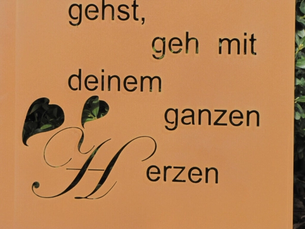 Edelrost Gedichttafel Herz 40 cm