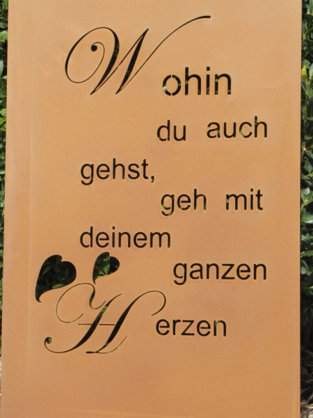 Edelrost Gedichttafel Herz 40 cm