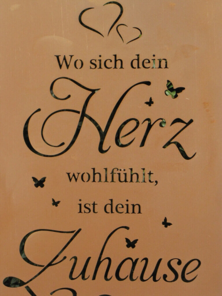 Edelrost Gedichttafel Herz Zuhause 40 cm