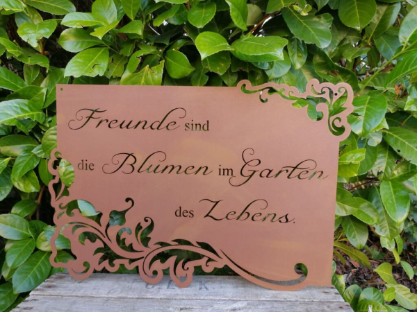 Edelrost Gedichttafel Freunde
