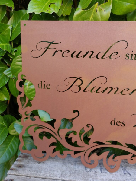 Edelrost Gedichttafel Freunde