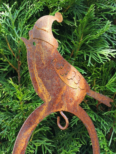 Edelrost Gartenstecker Futterstation Wintervogel