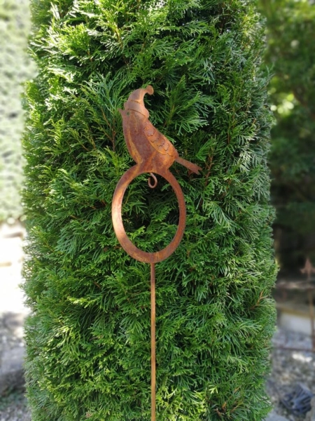 Edelrost Gartenstecker Futterstation Wintervogel