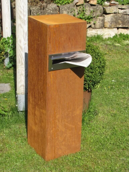 Edelrost Dekosäule Briefkasten