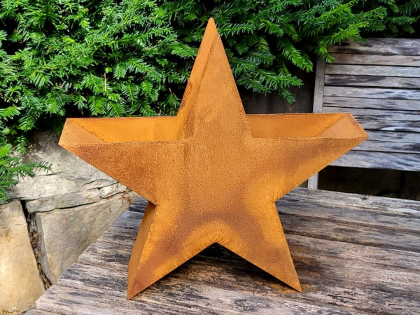 Edelrost 3D Stern zum Bepflanzen