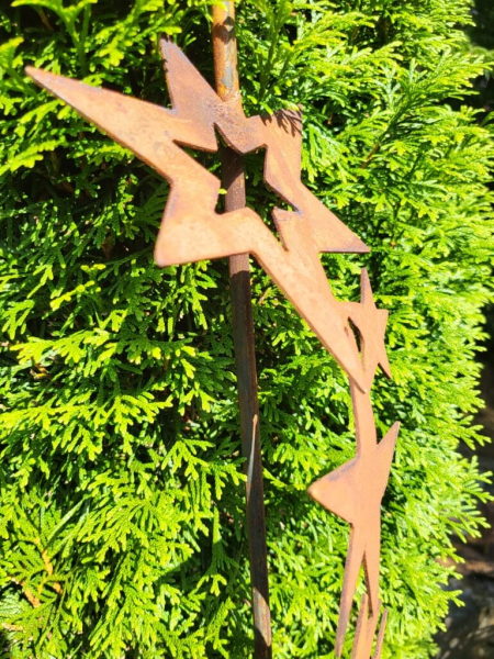Edelrost Gartenstecker Sternenband 150 cm