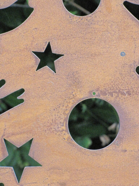 Edelrost Dekotanne für Weihnachtskugeln 125 cm