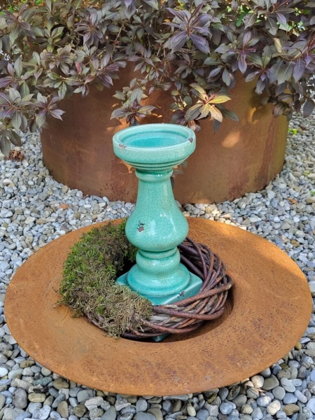 Edelrost Schale / Teller, rund