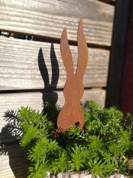 Edelrost Topfstecker Hase Roger Langohr
