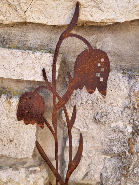 Edelrost Stecker Schachbrettblume
