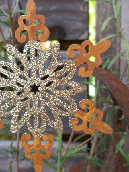 Topfstecker Schneeflocke Yukina, Goldglitzer