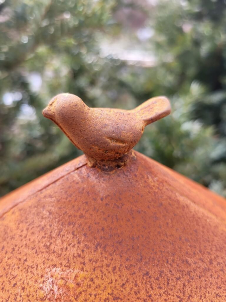 Edelrost Vogelhaus Amy, zum Stecken, rund