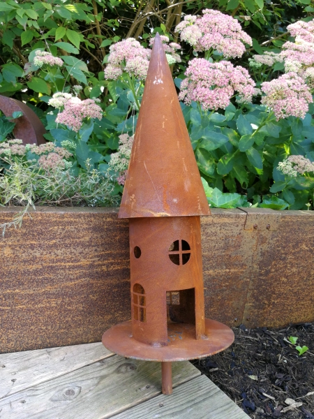 Edelrost Vogelhaus rund