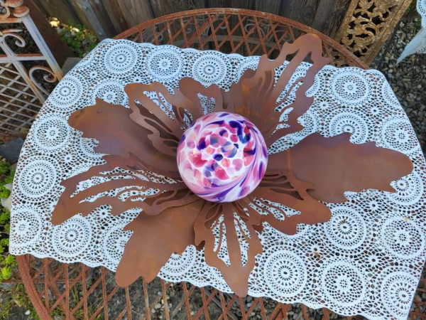 Edelrost Glasblume Waldblüte, rosa