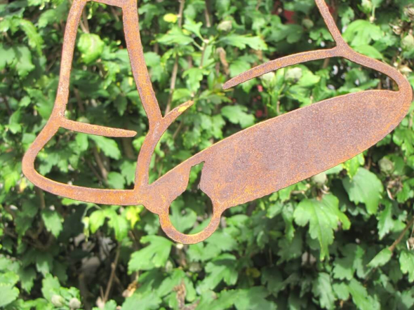 Edelrost Fensterbild Glockenpaar