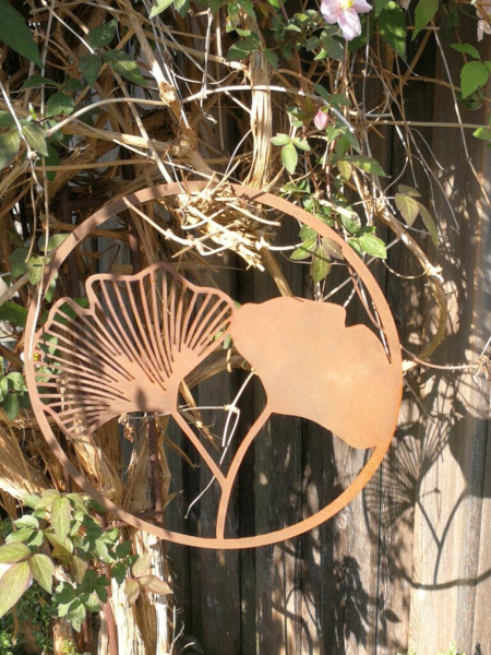 Edelrost Wandbild Ginkgo