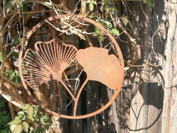 Edelrost Wandbild Ginkgo