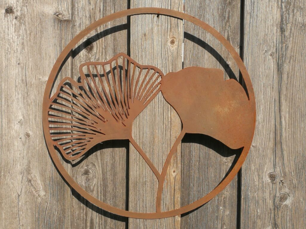 Edelrost Wandbild Ginkgo