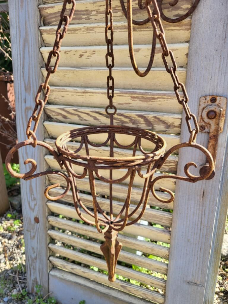 Edelrost Wandhalterung mit Hängekorb