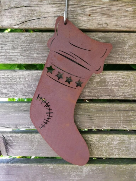 Edelrost Weihnachtssocke neutral
